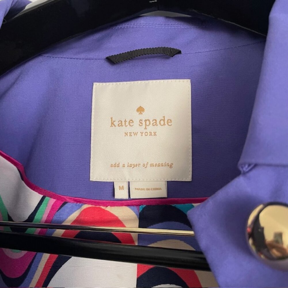 Kate Spade Bright Periwinkle/Purple Trench Coat - Picture 7 of 12